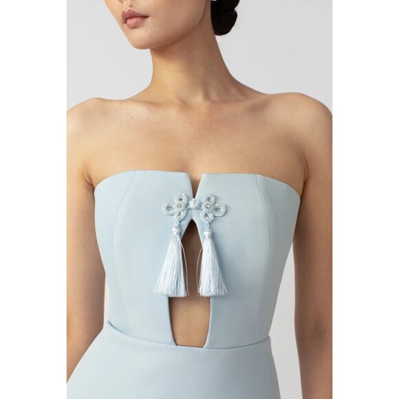 SAU LEE Isla Dress in Baby Blue 2 New Womens Strapless Cocktail Party - Picture 11 of 12